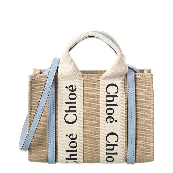 Chloé Handbags - Chloé Woody Mini Canvas & Leather Tote